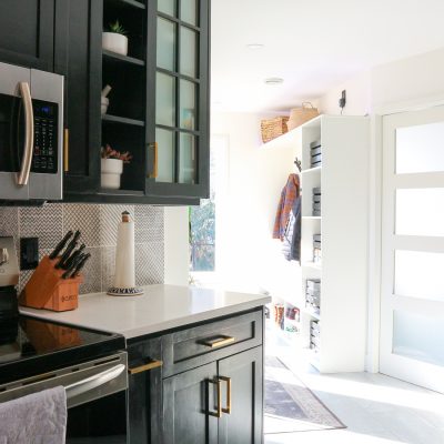 kitchen looking into sunny mudroom