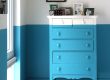 colour block walls vintage furniture