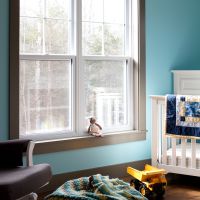 nursery turquois with brown-grey trim
