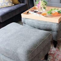 grey ottomans