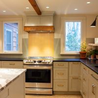 wood kitchen rafter