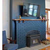 wooden fireplace mantle