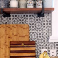 wooden kitchen shelf